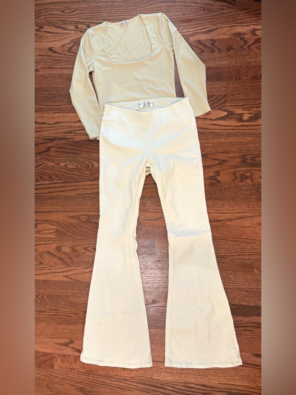 We The Free Cream Jeans & FP Bodysuit